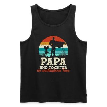 Team Super Papa und Tochter Vatertag Geschenk - Männer Premium Bio Tank Top - Schwarz - Vorne - Michal (187cm)