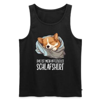 Offizielles Schlafshirt Corgi Pyjama Oberteil - Männer Premium Bio Tank Top - Schwarz - Vorne - AI Model Male 178 light (178cm)