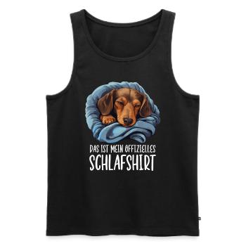 Offizielles Schlafshirt Dackel Pyjama Oberteil - Männer Premium Bio Tank Top - Schwarz - Vorne - AI Model Male 178 light (178cm)