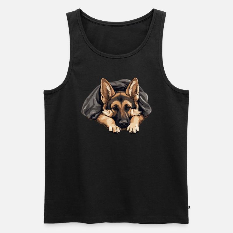 Schlafender Deutscher Schäferhund Hund - Männer Premium Bio Tank Top - Schwarz