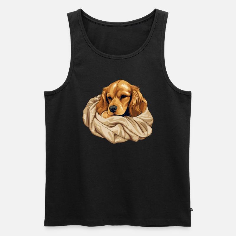 Süßer Hund Welpe Cocker Spaniel - Männer Premium Bio Tank Top - Schwarz