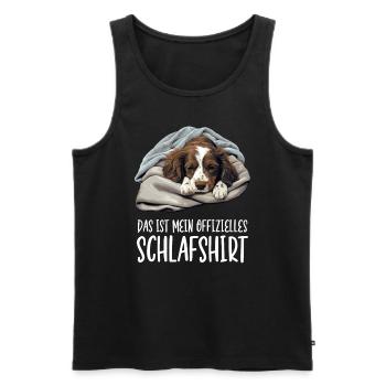 Official Epagneul Breton Dog Sleep Shirt - Men's Premium Organic Tank Top - black - Front - Michal (187cm)