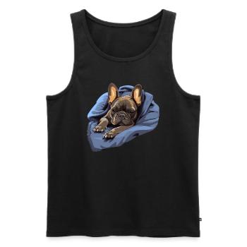 chiot chien mignon bouledogue français - Débardeur bio Premium Homme - noir - Devant - Michal (187cm)