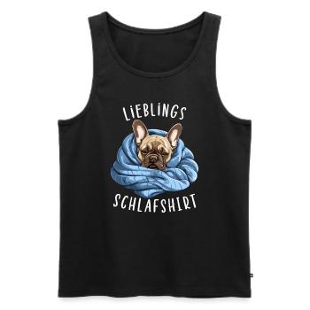 Lieblings Schlafshirt French Bulldog Schlafshirt - Männer Premium Bio Tank Top - Schwarz - Vorne - Michal (187cm)