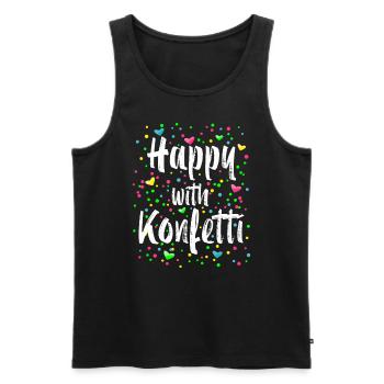 Happy With Konfetti Karneval Kostüm - Männer Premium Bio Tank Top - Schwarz - Vorne - Michal (187cm)