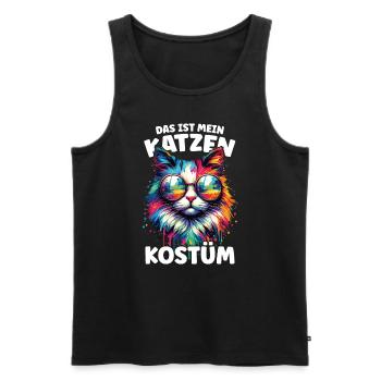 Katzen Kostüm Fasching Karneval Fasnacht - Männer Premium Bio Tank Top - Schwarz - Vorne - Michal (187cm)