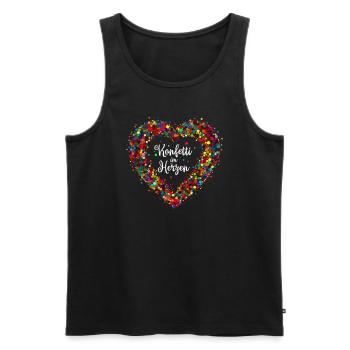Konfetti im Herzen Karneval Kostüm Fasching - Männer Premium Bio Tank Top - Schwarz - Vorne - Michal (187cm)