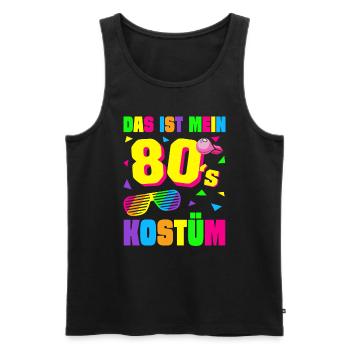 80er Jahre Motto Party Kostüm Outfit - Männer Premium Bio Tank Top - Schwarz - Vorne - Michal (187cm)