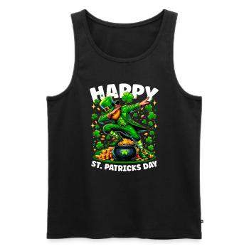Happy St Patrick's Day Irish Party Green Leprechaun - Men's Premium Organic Tank Top - black - Front - Michal (187cm)