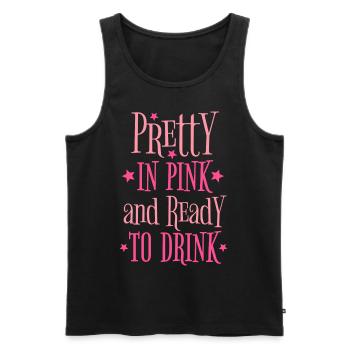Bachelor Party Alcohol Pretty In Pink Ready To Drink - Men's Premium Organic Tank Top - black - Front - Michal (187cm)