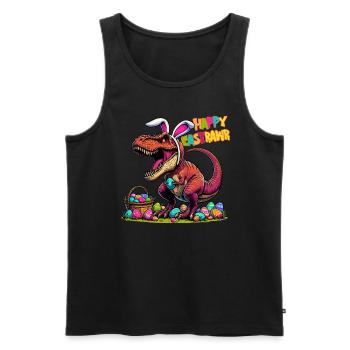 Dinosaur Trex Boys Easter Basket Easter Bunny Merry - Men's Premium Organic Tank Top - black - Front - Michal (187cm)