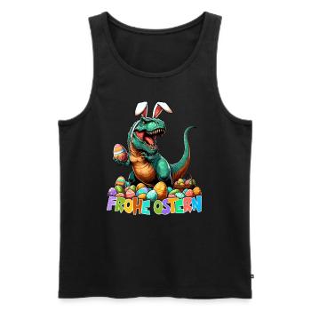 Dinosaur Trex Boys Easter Basket Easter Bunny - Men's Premium Organic Tank Top - black - Front - AI Model Male 178 light (178cm)
