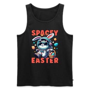 Lapin de Pâques Astronaute Garçons Filles Panier De Pâques - Débardeur bio Premium Homme - noir - Devant - AI Model Male 178 light (178cm)