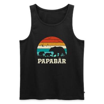 Ours papa bébé fils cadeau fête des pères - Débardeur bio Premium Homme - charbon - Devant - Alexander (188cm)