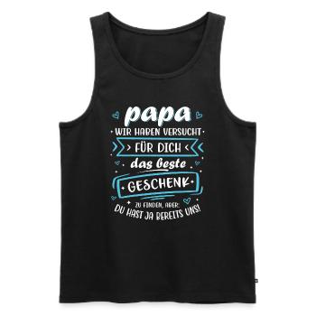 The best gift is us dad father's day - Men's Premium Organic Tank Top - black - Front - Michal (187cm)