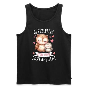 Official Best Mom Sleep Shirt Owl - Men's Premium Organic Tank Top - black - Front - AI Model Male 178 light (178cm)