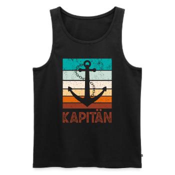 Sailboat, Motorboat, Captain, Sailor, Mom, Dad - Men's Premium Organic Tank Top - black - Front - Michal (187cm)