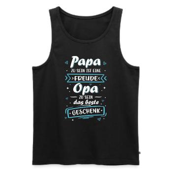 Anniversaire fête des pères papa grand-père cadeau - Débardeur bio Premium Homme - noir - Devant - Michal (187cm)