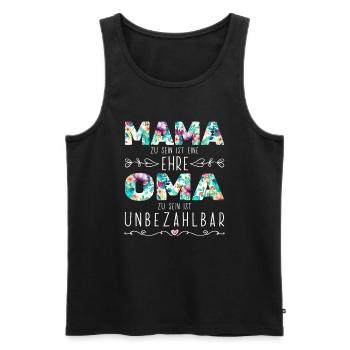 Mama Oma Geschenk Geburtstag Muttertag - Männer Premium Bio Tank Top - Schwarz - Vorne - Michal (187cm)