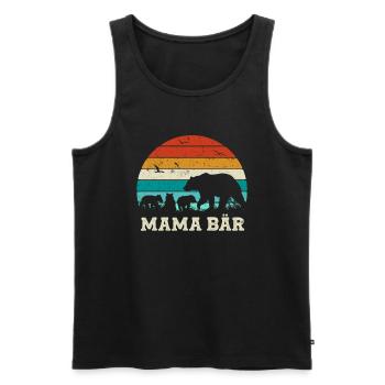 Mama Bear Dre Cadeau Enfant Maman Ours Fête des Mères - Débardeur bio Premium Homme - noir - Devant - Michal (187cm)
