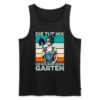Die tut nix Muttertag Mama Oma Ehefrau Frauen - Männer Premium Bio Tank Top - Schwarz - Vorne - Michal (187cm)