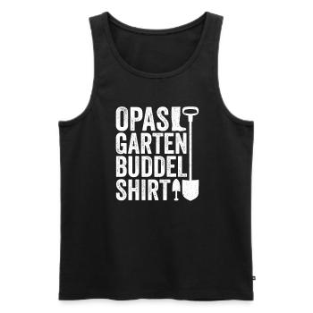 Garten Buddelshirt Vatertag Opa Hobbygärtner - Männer Premium Bio Tank Top - Schwarz - Vorne - Michal (187cm)