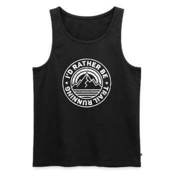 Ultra Marathon Trail Run Runner Mountain Runner - Men's Premium Organic Tank Top - black - Front - AI Model Male 178 light (178cm)