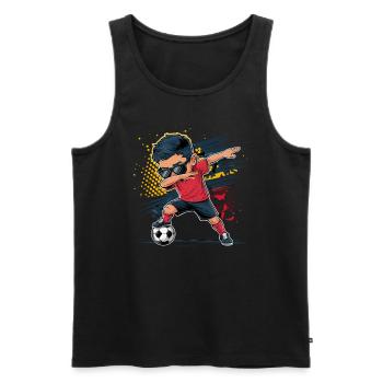 Dabbing Junge Mit Fussball Trikot Sonnenbrille - Männer Premium Bio Tank Top - Schwarz - Vorne - Michal (187cm)