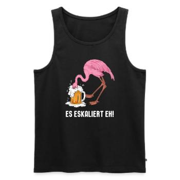 Costume de flamant rose de carnaval de festival de carnaval - Débardeur bio Premium Homme - noir - Devant - AI Model Male 178 light (178cm)