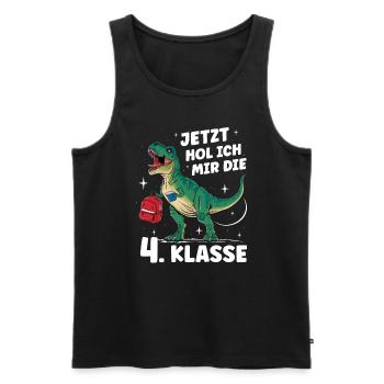 School Enrollment Back to School Boys Schoolchild 4th Grade - Men's Premium Organic Tank Top - black - Front - AI Model Male 178 light (178cm)