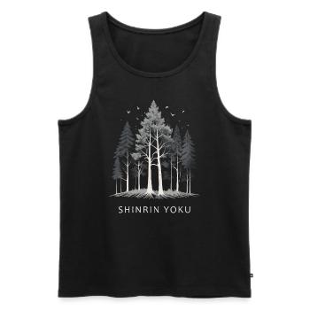 Shinrin Yoku Japan Waldbaden Natur Wald Erdung - Männer Premium Bio Tank Top - Schwarz - Vorne - AI Model Male 178 light (178cm)