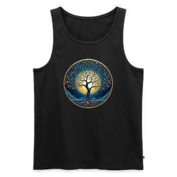 Nordic Celtic Tree Tree Of Life Tree Of Life - Men's Premium Organic Tank Top - black - Front - AI Model Male 178 light (178cm)