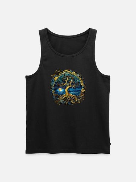 Nordisch Keltischer Baum Tree Of Life Lebensbaum - Männer Premium Bio Tank Top - Schwarz