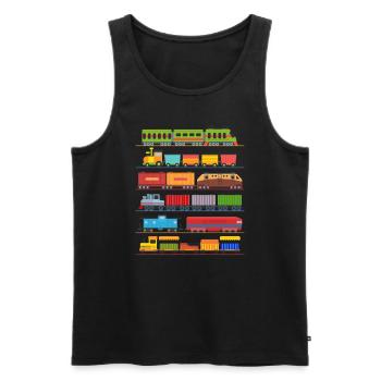 Züge Eisenbahn Lokomotive Kinder Pyjama Zug - Männer Premium Bio Tank Top - Schwarz - Vorne - AI Model Male 178 light (178cm)