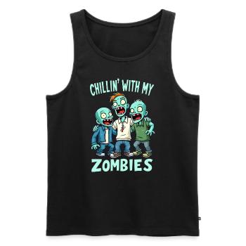 Zombie Disguise Carnival Boys - Men's Premium Organic Tank Top - black - Front - Michal (187cm)