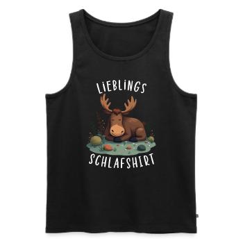 Offizielles Lieblings Schlafshirt Rentier Elch - Männer Premium Bio Tank Top - Schwarz - Vorne - Michal (187cm)