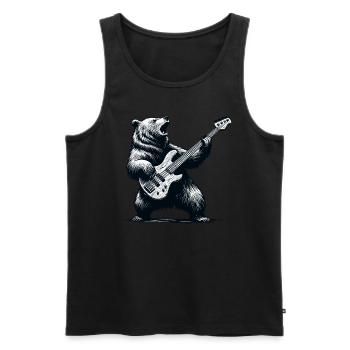 Rock Basse Guitariste Guitare Ours Festival Musique - Débardeur bio Premium Homme - noir - Devant - Michal (187cm)