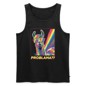 Lustiges Problama Lgbtq Gay Regenbogen Lama Alpaka - Männer Premium Bio Tank Top - Schwarz - Vorne - AI Model Male 178 light (178cm)