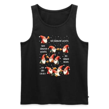 Noël Gnome Noël Tenue de fête de Noël drôle - Débardeur bio Premium Homme - noir - Devant - Michal (187cm)