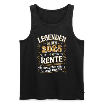 Cadeau Pension Homme Femme Pension Retraité 2025 - Débardeur bio Premium Homme - noir - Devant - Michal (187cm)