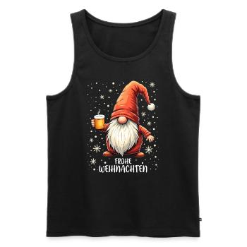 Noël Gnome Noël Tenue de fête de Noël drôle - Débardeur bio Premium Homme - noir - Devant - Michal (187cm)