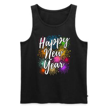 Tenue de fête du Nouvel An Nouvel An Bonne Année - Débardeur bio Premium Homme - noir - Devant - Michal (187cm)