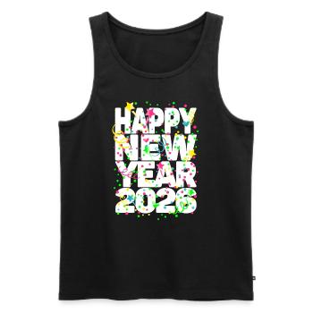 Fête du Nouvel An Bonne Année 2026 - Débardeur bio Premium Homme - noir - Devant - Michal (187cm)
