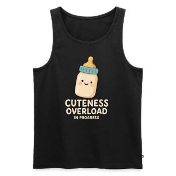 Cuteness Overload in Progress - Männer Premium Bio Tank Top - Schwarz - Vorne - AI Model Male 178 light (178cm)
