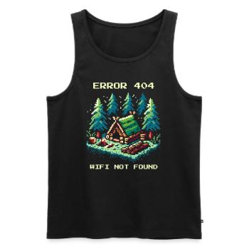Erreur 404 WiFi non trouvé Bushcraft Gaming - Débardeur bio Premium Homme - noir - Devant - Michal (187cm)