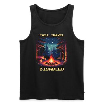 Fast Travel Deaktiviert Bushcraft Survival Zitat - Männer Premium Bio Tank Top - Schwarz - Vorne - Michal (187cm)