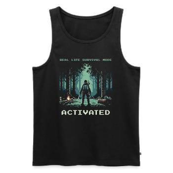 Real Life Survival Mode Activated Spruch - Männer Premium Bio Tank Top - Schwarz - Vorne - AI Model Male 178 light (178cm)