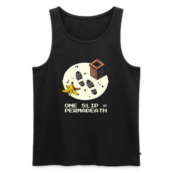 Schornsteinfeger Dach Absturz Permadeath Pixel - Männer Premium Bio Tank Top - Schwarz - Vorne - Michal (187cm)