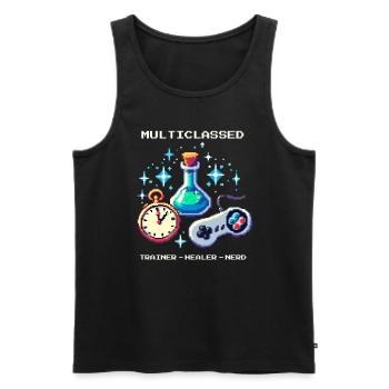Occupational Therapy Trainer Healer Nerd Retro Pixel Art - Men's Premium Organic Tank Top - black - Front - AI Model Male 178 light (178cm)