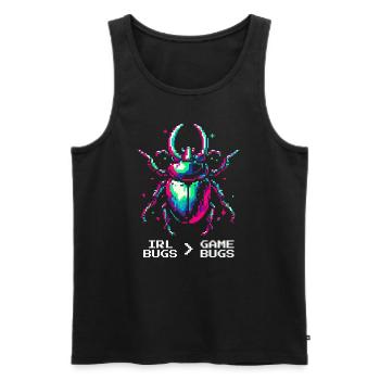 Insects Nature Love Retro Pixel Art Gaming - Men's Premium Organic Tank Top - black - Front - AI Model Male 178 light (178cm)